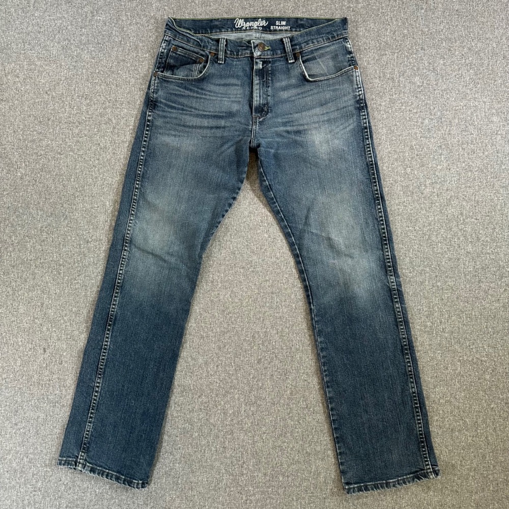 Wrangler Jeans Mens 32x32 Retro Slim Straight Blue Denim Medium Wash